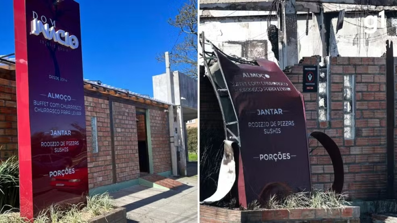Ladrões furtam restaurante atingido por avião no RS e levam panelas, micro-ondas e até pedaço da aeronave