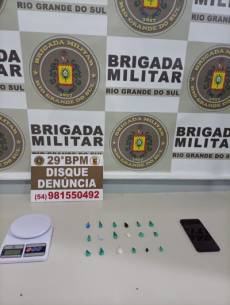 Prisão por tráfico de drogas é registrada pela Brigada Militar em Ijuí