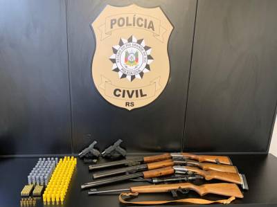 Polícia Civil apreende armas e munições após denúncia de ameaça em São Pedro do Butiá