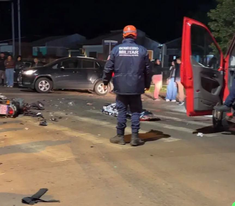Colisão frontal entre motos deixa um morto e outro ferido em São Borja