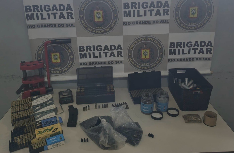 Brigada Militar apreende munições e materiais de recarga irregulares em Ijuí