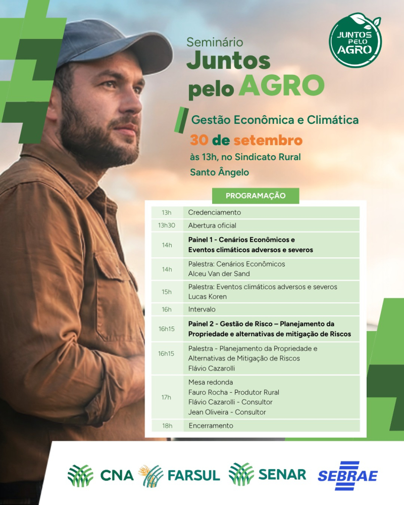 Seminário Juntos pelo Agro debate economia e clima em Santo Ângelo