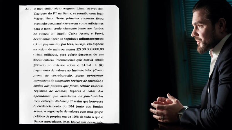 Vorcaro relata suposto pagamento de R$ 30 milhões ao Instituto Lula